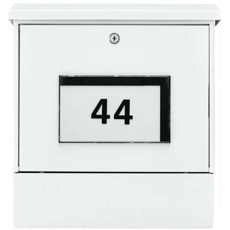 Burg Wächter 4400W Malaga 4400 W Boîte aux lettres Tôle d'acier blanc avec serrure à clé X993451 (1/4)
