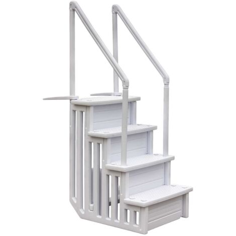 GRE – Échelle intérieure pour piscine enterrée – 4 marches non glissantes – Matériau polyéthylène haute densité – Installation facile et sécurisée