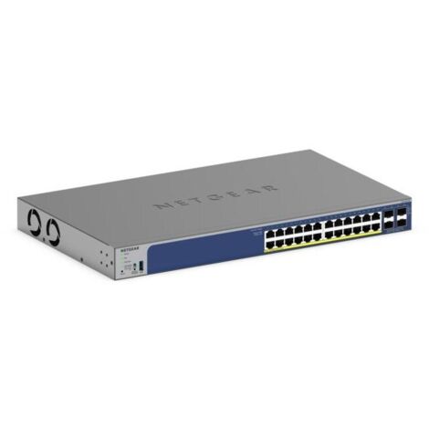 Commutateur intelligent empilable NETGEAR 28 ports PoE Gigabit/10G (GS728TXP) (1/5)