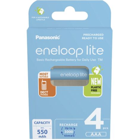 eneloop eneloop lite HR03 Pile rechargeable LR3 (AAA) NiMH 550 mAh 1.2 V 4 pc(s) X926482 (1/9)