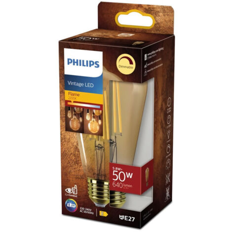 Philips Vintage Edison Ampoule LED Ambrée 5.8W E27 (1/3)