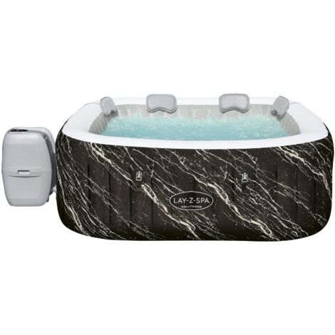 Bestway Spa gonflable carré Lay-Z-Spa Hollywood Luxe AirJet LED 4-6 personnes