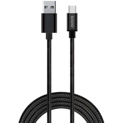 Savio CL-129 câble USB 2 m USB 2.0 USB A USB C Noir (1/5)