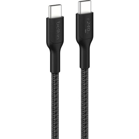 USB-C TO USB-C 240W 2.0, BRAIDED PCR, 2M, BLACK (1/2)