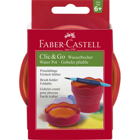 Faber Castell FC-181517 Gobelet à eau Clic & Passez au rose/orange (1/5)