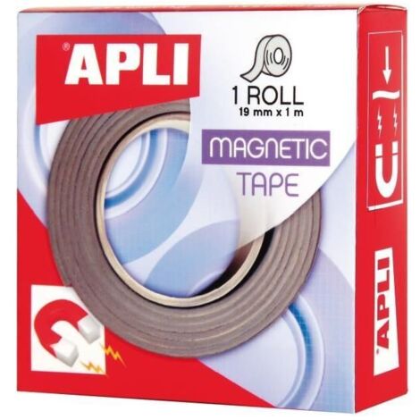 Apli Cinta adhésive magnétique noir 19 mm x 1 m (1/2)