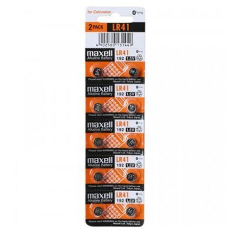 Blister de 10 piles bouton lr41 1,5v maxel