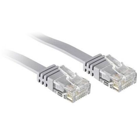 Câbles réseau et DAC LINDY Cat.6 U/UTP Flat Patch Cable Grey 1m Without Shielding (1/2)