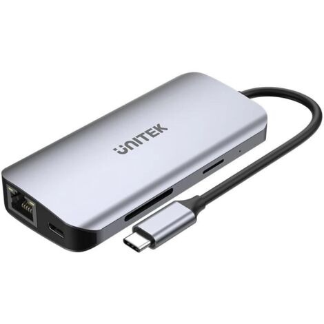 UNITEK HUB ACTIF USB-C 2X HDMI 4K, RJ45, PD 100W (1/5)