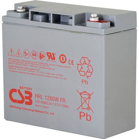 CSB HRL1280W Batterie plomb 12V 20Ah noire fiable (1/2)