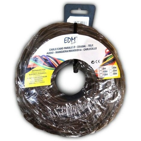 Câble électrique edm textile marron 3x1mm 5m (1/2)