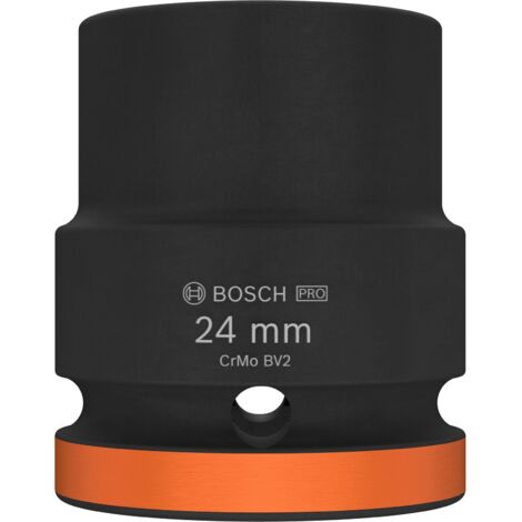 Clé à douille Bosch Impact Socket noire 24 mm acier CRMO (1/4)