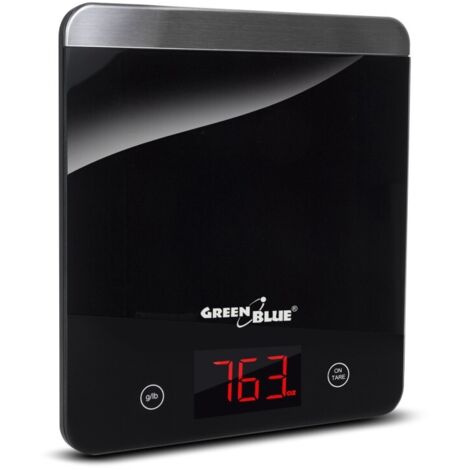 Balance cuisine GreenBlue GB171 noire 5 kg verre trempé (1/5)