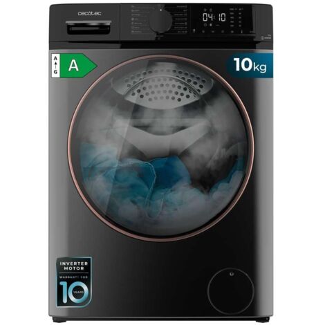 Cecotec – Lave-linge 10 kg A Inverter – Chargement frontal – Vitesse d'essorage 1400 tr/min – Tambour Pearl Drum – Technologie Fuzzy Logic