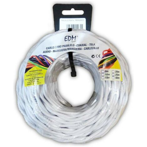 Câble électrique edm 3x1 mm blanc 5 mètres (1/2)