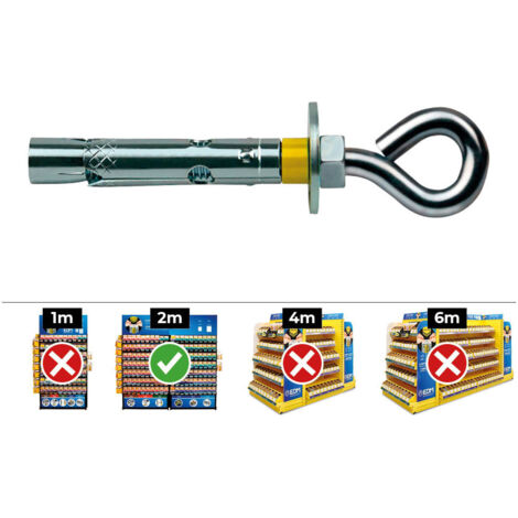 Goujons d'assemblage Dynabolt Ø10mm x 60mm – Acier zingué – Boîte de 10 unités – Charge élevée pour béton et brique – Celo (1/6)