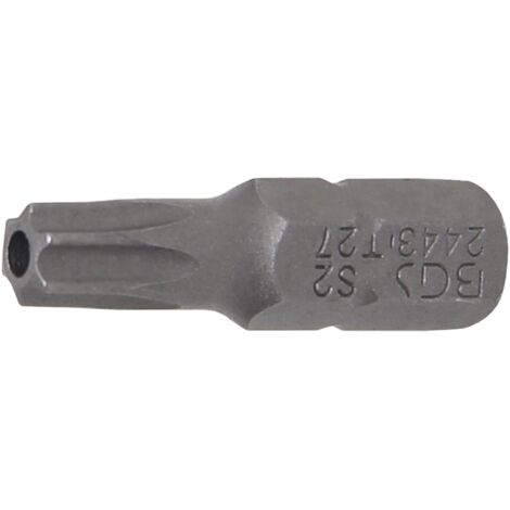 EMBOUT LONGUEUR 25 MM 6,3 MM (1/4'') PROFIL T (POUR TORX) AVEC PERÇAGE T27 BGS 2443 (1/2)