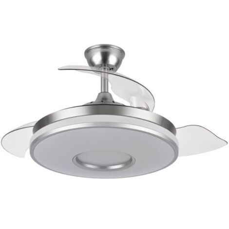 Fabrilamp – Ventilateur de plafond 59W – 6980 lumens – 4 pales pliantes – 6 vitesses – Télécommande avec mémoire et minuterie – 3 températures de lumière