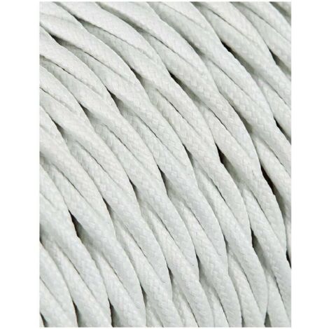 Câble électrique textile edm 2 x 0,75 mm blanc 5 mètres