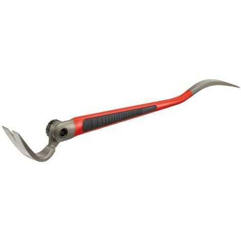 Barre de démolition acier forgé noir 640 mm – Poignée ergonomique – Griffe réglable 9 positions – Pour clous et espaces confinés – Hultafors (1/5)
