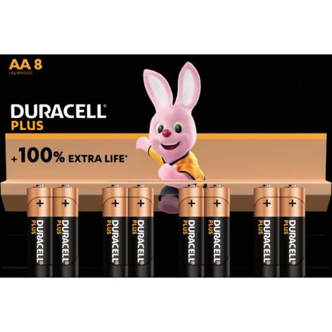DURACELL Pile Plus AA MN1500/LR6 carte de 8 piles