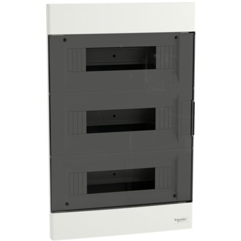 Coffret de distribution encastrable étanche IP40 Easy9 EU 36 modules (3x12) EZ9EU-3-12-PT-T transparent SCHNEIDER