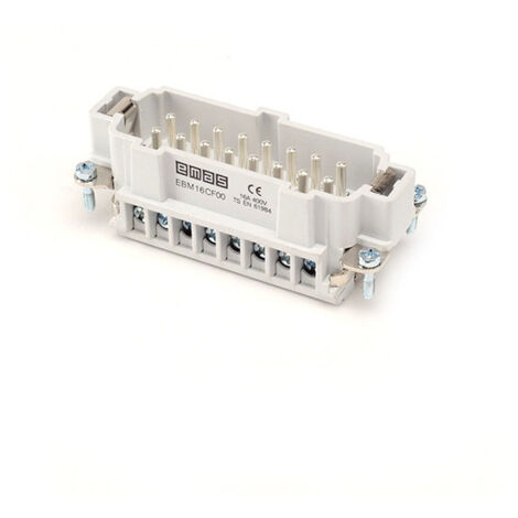 Insert mâle pour couvercle métallique 16 broches ou 32 broches (broches 1-16), 16 A T0-EB016CF00 (1/4)