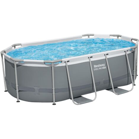 Bestway Piscine hors sol tubulaire ovale Bestway Steel Pro Max 305 x 200 x 84 cm gris (1/5)