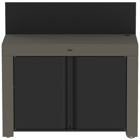 eno Meuble de cuisine pour plancha gris taupe 120x60x115 cm (1/3)