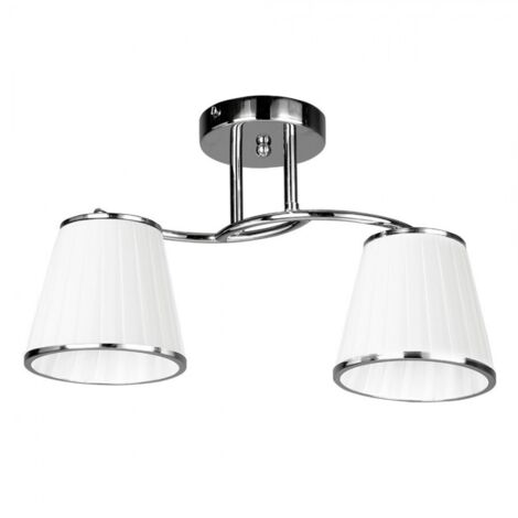 Lampe abrila Lantanas chrome métal textile 24 cm (1/2)