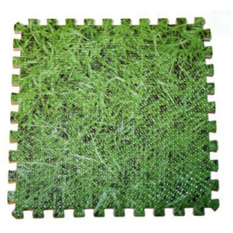 GRE – Dalles de protection pour piscine 50 x 50 cm – Éthylène-acétate de vinyle EVA – Surface antidérapante imitant l'herbe – Lot de 9