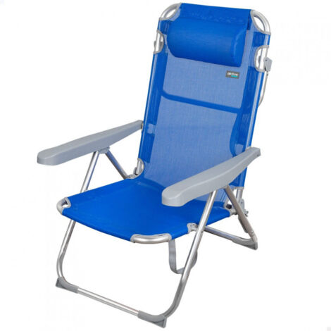 Aktive 62635 Chaise Pliante Bleu Aluminium Textilène