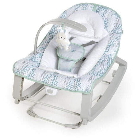 Ingéniosité - Chaise à bascule 3 en 1 Keep Cozy - Épicéa - 3 positions : arche avec peluches amovibles, de 0 à 30 mois