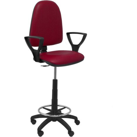 Tabouret en simili-cuir Ayna marron avec accoudoirs fixes (1/2)