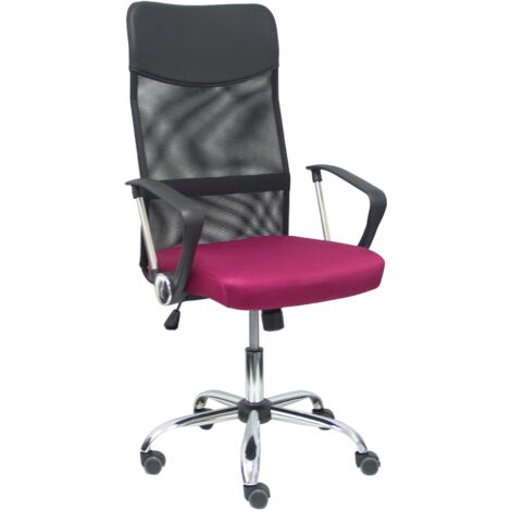 Chaise Gontar dossier en maille noire siège marron (1/5)