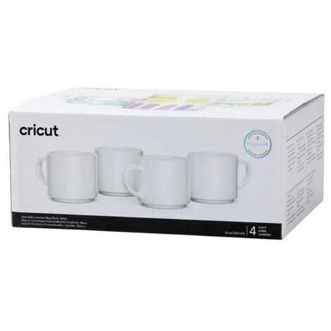 Set de mugs empilables Cricut blanc 300 ml 4 pièces (1/3)