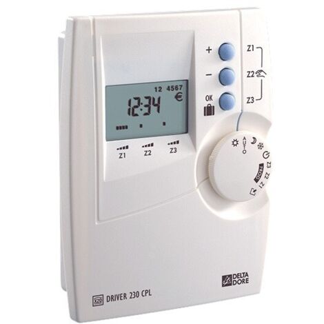 Delta Dore – Programmateur chauffage électrique 3 zones – Gestion de chauffage connecté – Technologie CPL pour contrôle précis – Programmation hebdomadaire personnalisable