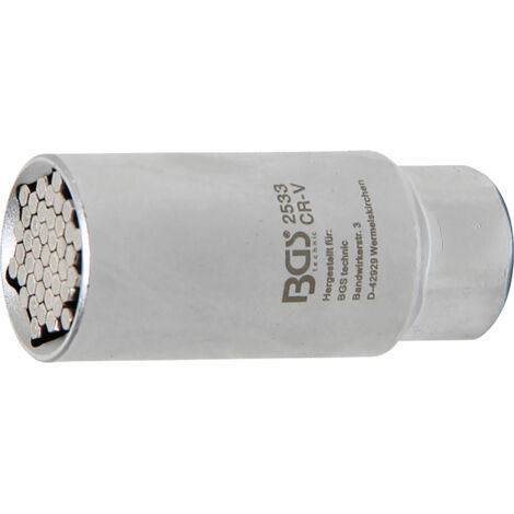 Bgs Technic – Douille universelle 3/8' carré intérieur 10 mm – Acier chrome-vanadium – Pour boulons et écrous hexagonaux – 2533