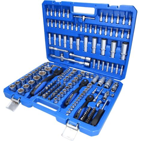 Brilliant Tools – Coffret cliquet et douilles 172 pièces – Acier chromé vanadium – Tailles 1/4", 3/8", 1/2" – Poignées antidérapantes (1/10)