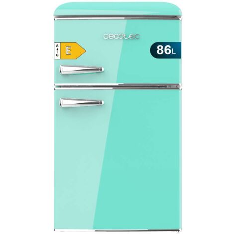 Cecotec – Réfrigérateur combiné 2 portes 86 litres – Hauteur 94,5 cm – Classe énergétique E – Éclairage LED – Silencieux 37 dB – Vert vintage (1/5)