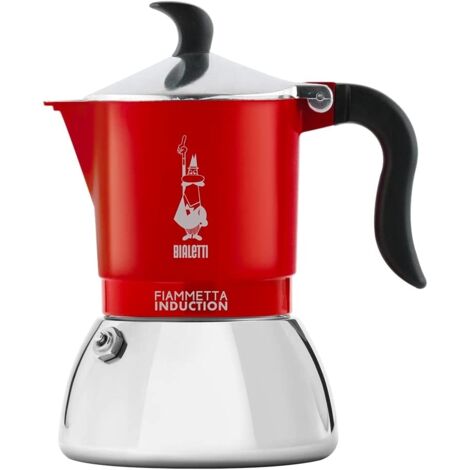 Bialetti Fiammetta Induction Cafetière à moka 0,1 L Rouge, Acier inoxydable (1/5)