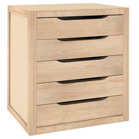 Bloc 5 Tiroirs Natura En Pin Massif Brut 39x45,8x30cm Ref Blna50 99 - Astigarraga