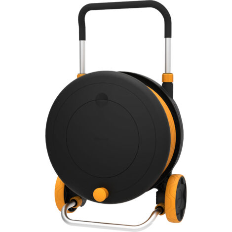 Fiskars DÃ©vidoir M, Set d'Arrosage Tout-en-1, Tuyau de 21,5 m, Tuyau de taille universelle (Ã˜ 13 mm), Raccord universel pour Robinet, noir/orange, 1023643