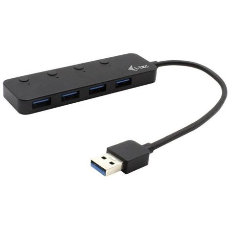 i-tec U3CHARGEHUB4 hub & concentrateur USB 3.2 Gen 1 (3.1 Gen 1) Type-A 5 Mbit/s Noir