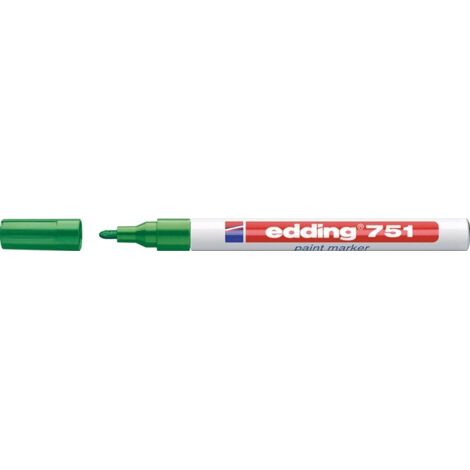 Marqueur peinture pointe ogive, référence 751, diamètre pointe 1-2 mm, coloris vert - EDDING