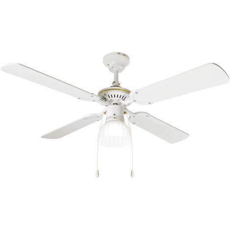 Perenz 7064B ventilateur plafond blanc 105 cm 4 pales (1/2)