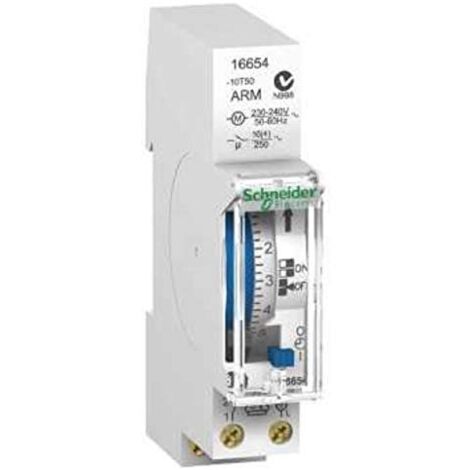 interrupteur horaire - duoline ih'clic - 24h 1 contact - schneider electric 16654
