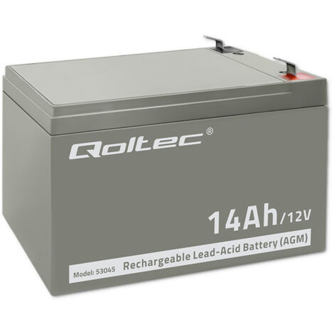 Batterie Qoltec AGM 12 V 14 Ah Sans entretien Efficace Longue durée de vie Pour onduleurs et sécurité (1/5)