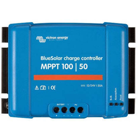 Régulateur solaire 50A 12/24V MPPT 100/50 – Courant de charge jusqu'à 50A – Détection automatique de tension – Protection contre surchauffe – Victron Energy