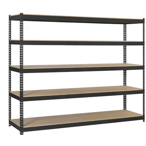 SimonRack Étagère Industrielle, 2000x2400x600 mm, 5 Niveaux en bois, 400 kg Capacité de Charge et Point de Flexion, Étagère Charge Lourde, Anthracite/Bois - Simonforte (1/5)